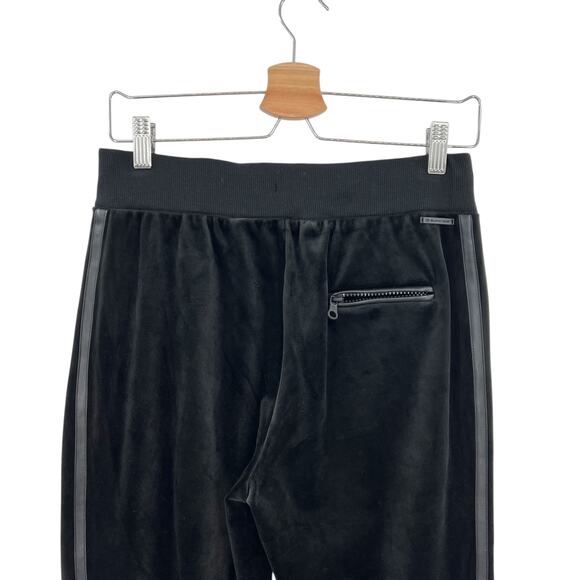 Blanc Noir Interpol Velvet Jogger Pants Velour‎ Faux Leather Black Size Small - Picture 7 of 11